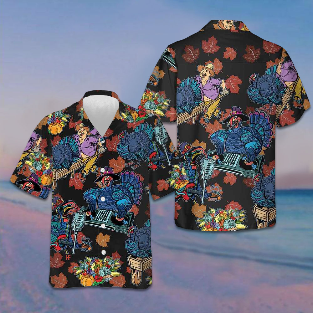 Turkey DJ At The Party Hawaiian Shirt Funny Thanksgiving Shirt Gifts For Him Turkey DJ At The Party Hawaiian Shirt Funny Thanksgiving Shirt Gifts For Him