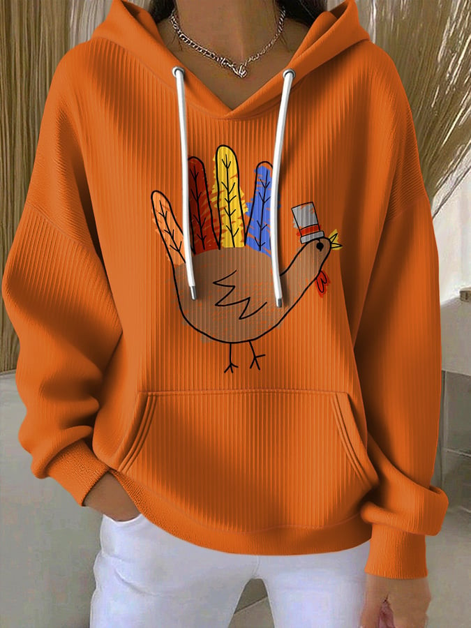 Turkey Finger Hand Hoodie Thanksgiving Apparel Presents For Turkey Lovers