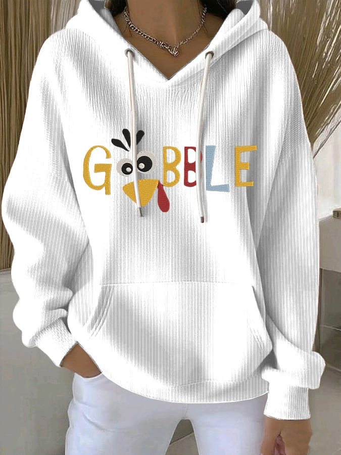 Turkey Gobble Hoodie Funny Turkey Cartoon Apparel Cool Thanksgiving Ideal Gifts