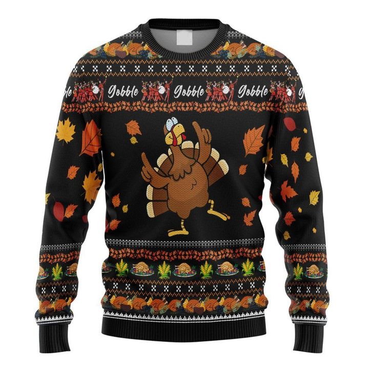 Turkey Gobble Thanksgiving Ugly Christmas Sweater Gifts With Chickens On Them