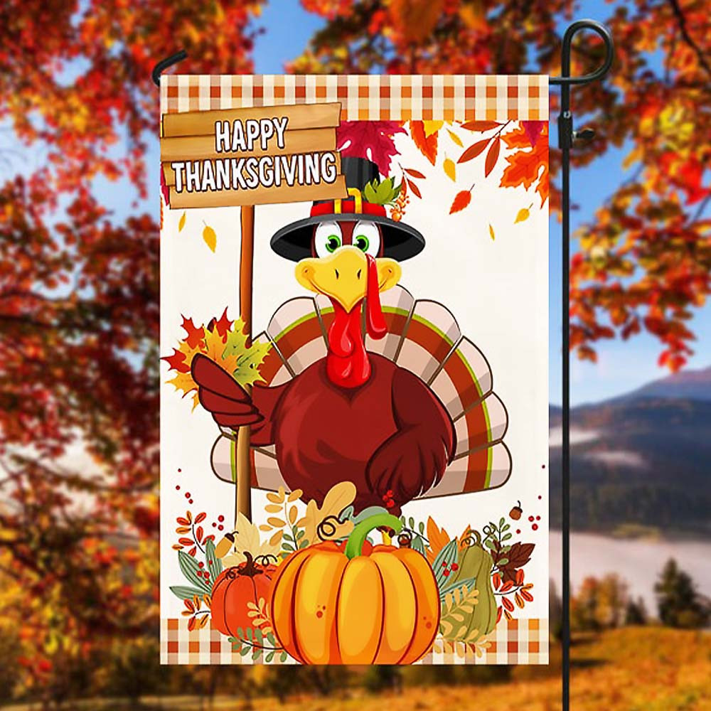 Turkey Happy Thanksgiving Flag Best Gift on Thanksgiving Day For Friends and Family.png