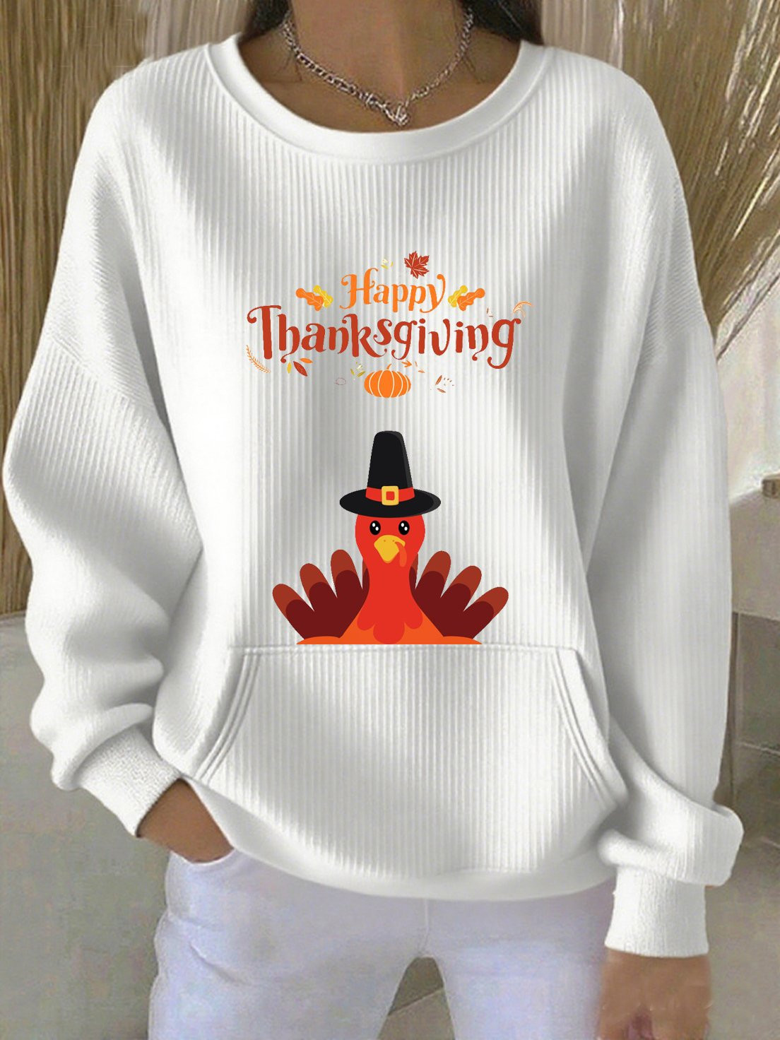 Turkey Happy Thanksgiving Sweatshirt Harvest Season Apparel Gifts For Fall Lovers