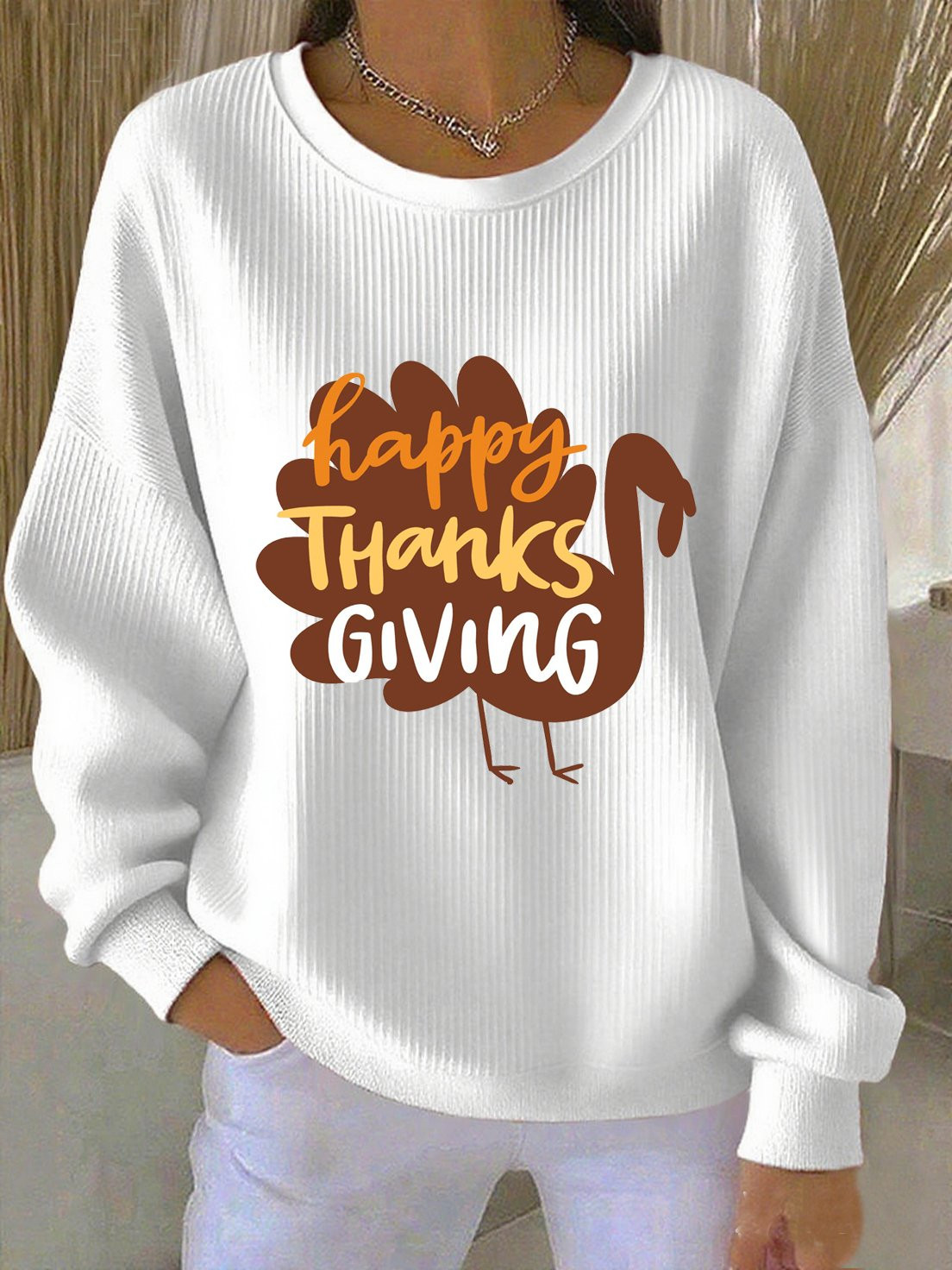 Turkey Happy Thanksgiving Sweatshirt Harvest Season Apparel Gifts For Turkey Lovers