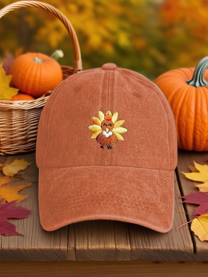 Turkey Pumpkin Hat Rustic Autumn Baseball Cap Cool Thanksgiving Gifts
