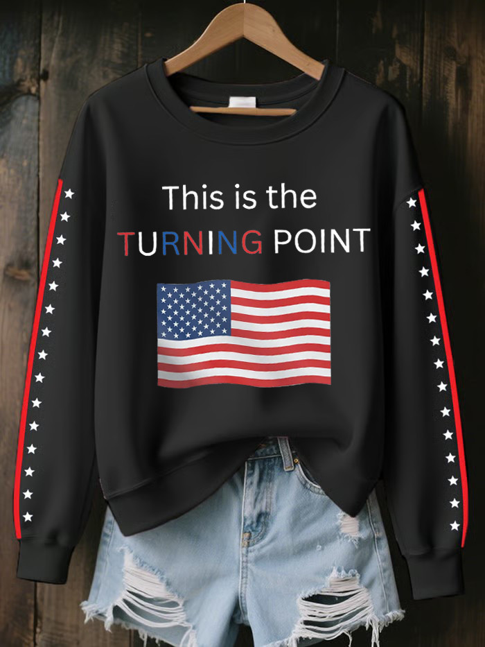 Turning Point Charlie Kirk Sweatshirt This Is The Turning Point U.S Flag Charlie Kirk 47 Merch