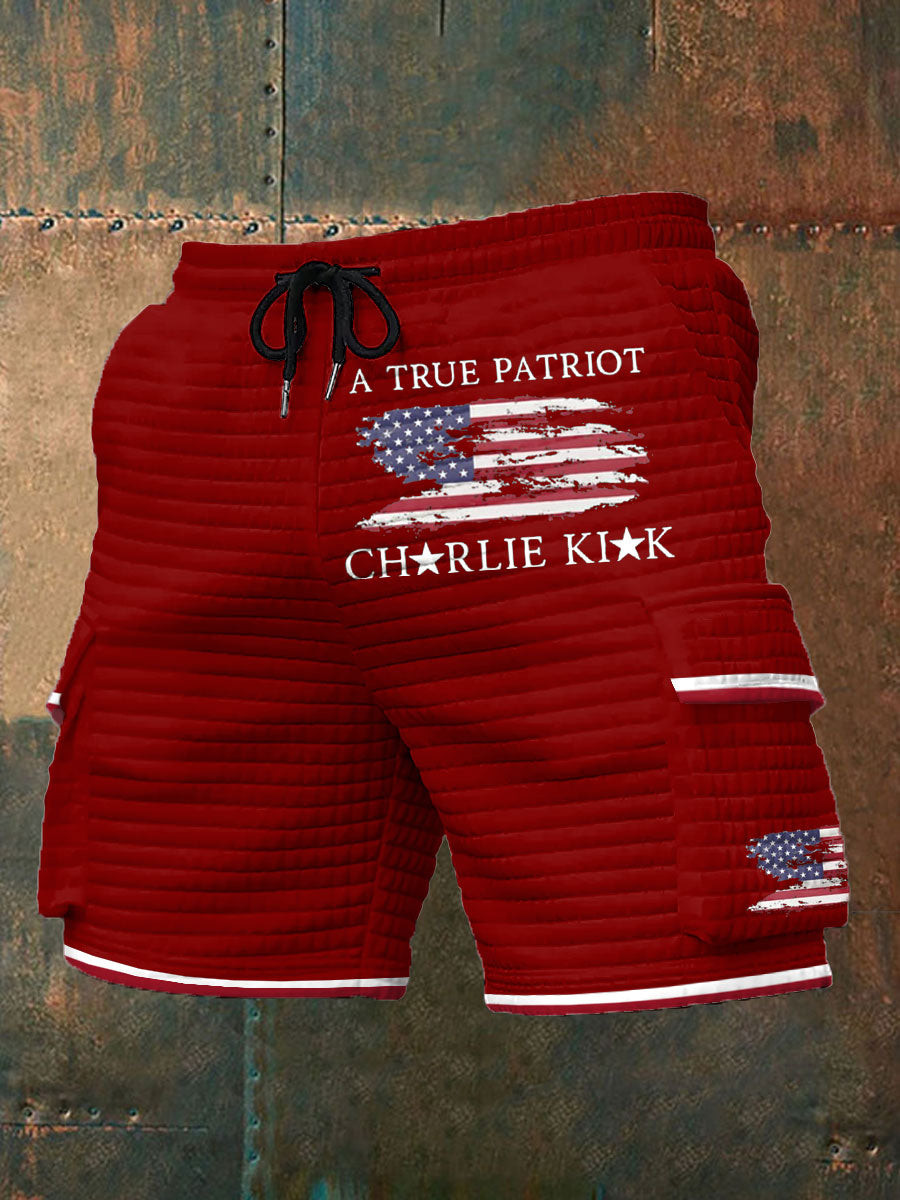 Turning Point Flag Printed Shorts Red We Are Charlie Kirk Merch