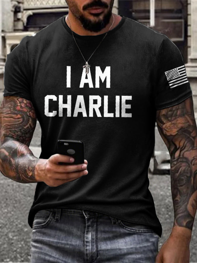 Turning Point I Am Printedt Shirt Black Charlie Kirk 77 Merch