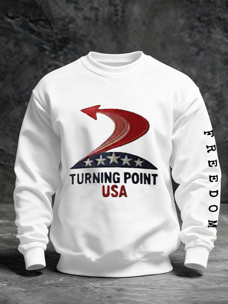 Turning Point Usa A True Patriot R I P Charlie Kirk Swea T SHIRT White Tpusa Freedom Merch