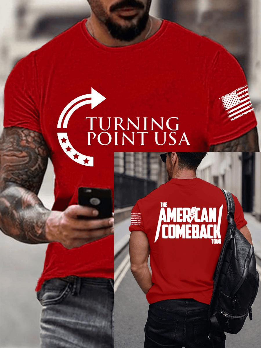 Turning Point USA Charlie Kirk US Comeback Tour Shirt Charlie Kirk Merch Clothing Gift for Men