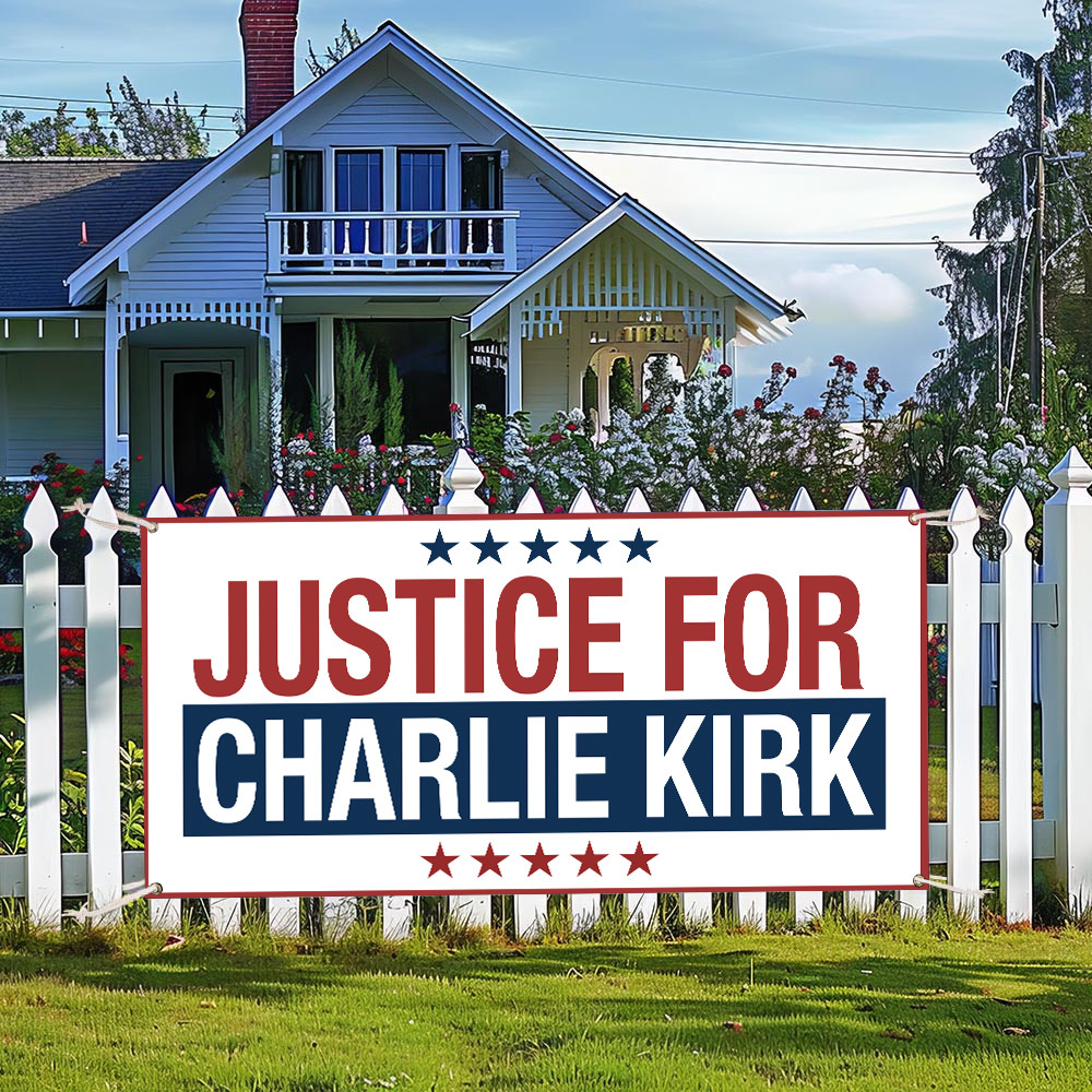 Turning Point USA Fence Banner Justice For Charlie Kirk Best Charlie Kirk Honoring