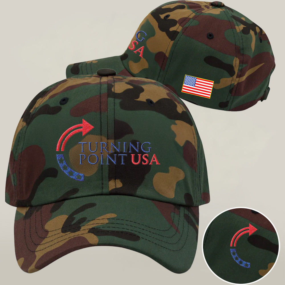 Turning Point USA Freedom Merch Cool Camo Hat Best Charlie Kirk Memorial Cap