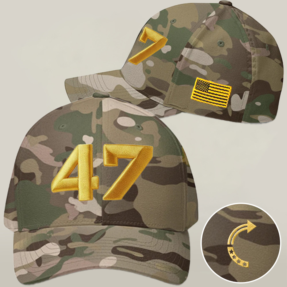 Turning Point USA Freedom Merch U.S 47 Camo Hat Best Charlie Kirk 47 Hat Idea Gifts