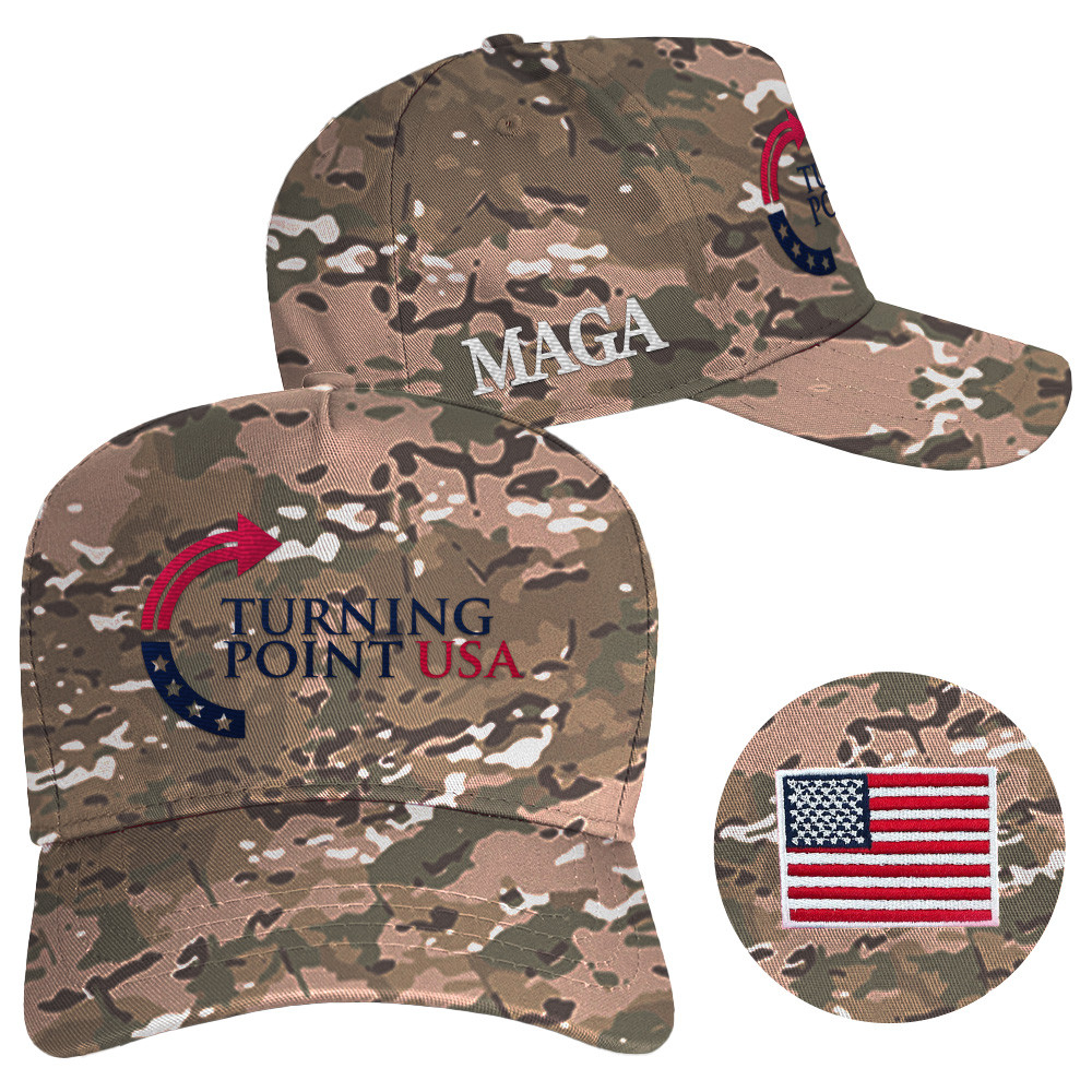 Turning Point USA Hat Charlie Kirk Hat Camo Embroidered MAGA Merchandise Father Gifts