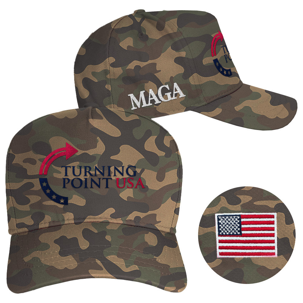 Turning Point USA Hat Charlie Kirk Hat Camo Embroidered MAGA Merchandise Patriotic Gifts