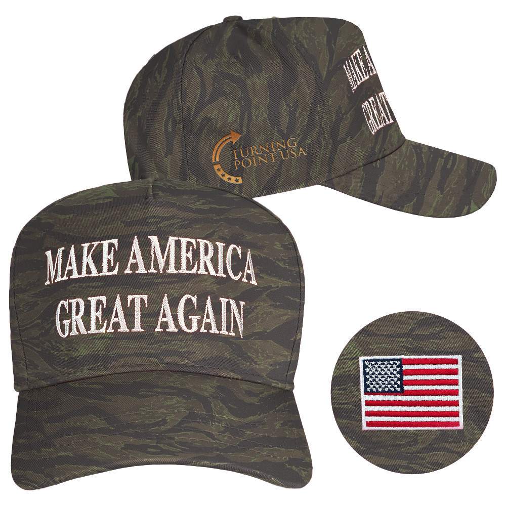 Turning Point USA Hat Charlie Kirk Hat Embroidered Make America Great Again Camo Hat Trump Merch