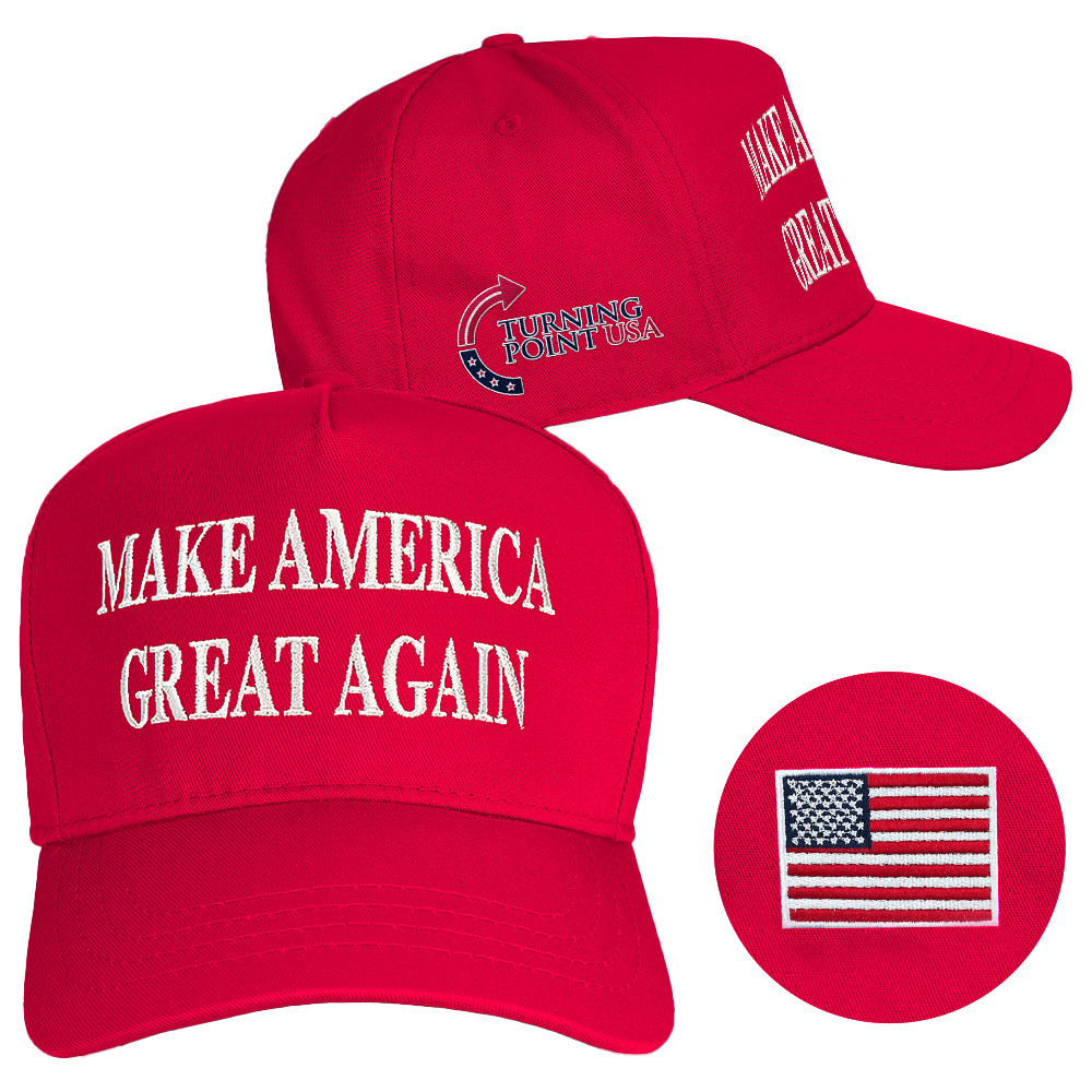 Turning Point USA Hat Charlie Kirk Hat Make America Great Again Red MAGA Hat Embroidered