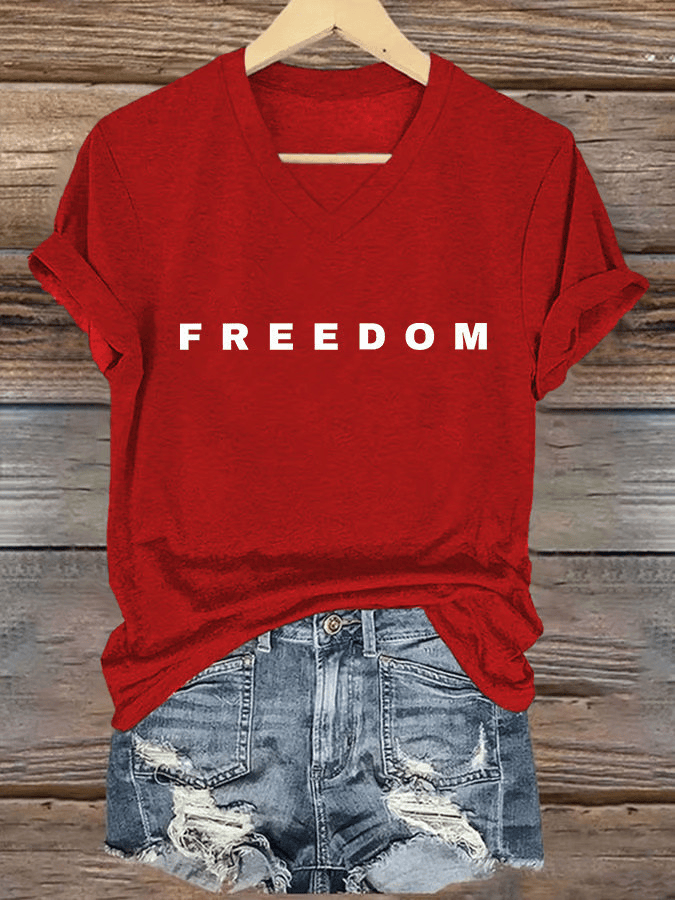 Turning Point USA Merch Freedom V-neck Shirt Kirk Shooters Shirt Charlie Kirk Merchandise Her Gifts