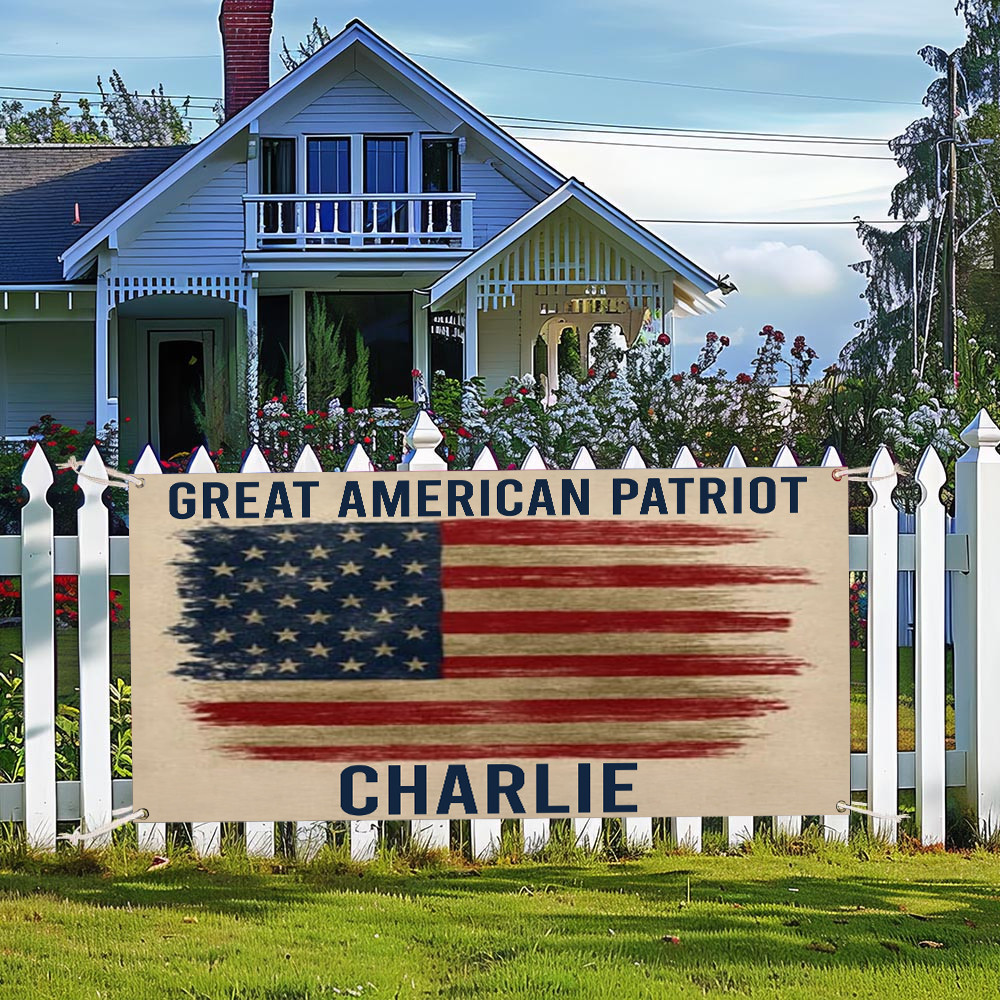Turning Point USA Merch Great American Patriot Fence Banner Charlie Kirk Best Charlie Gifts