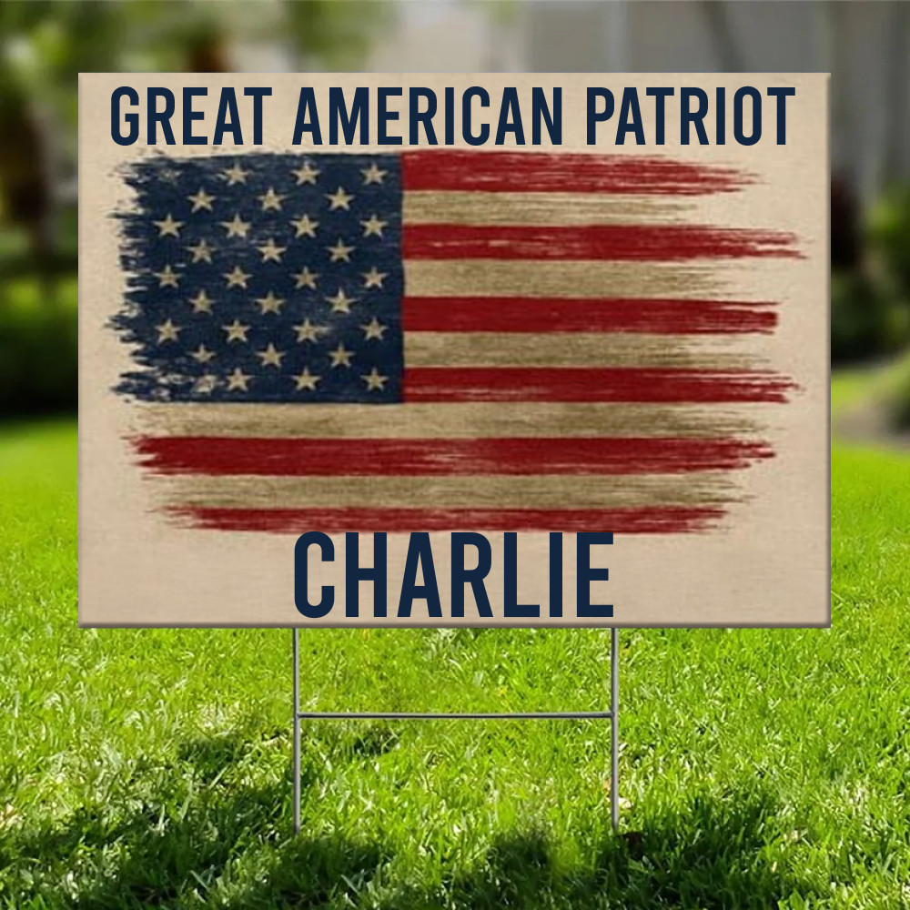 Turning Point USA Yard Sign Great American Patriot Merch Charlie Kirk Proud Gifts