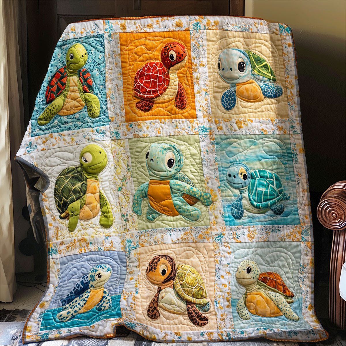 Turtle Baby Quilt Blanket Christmas Throws Sea Turtle Gifts For Mom