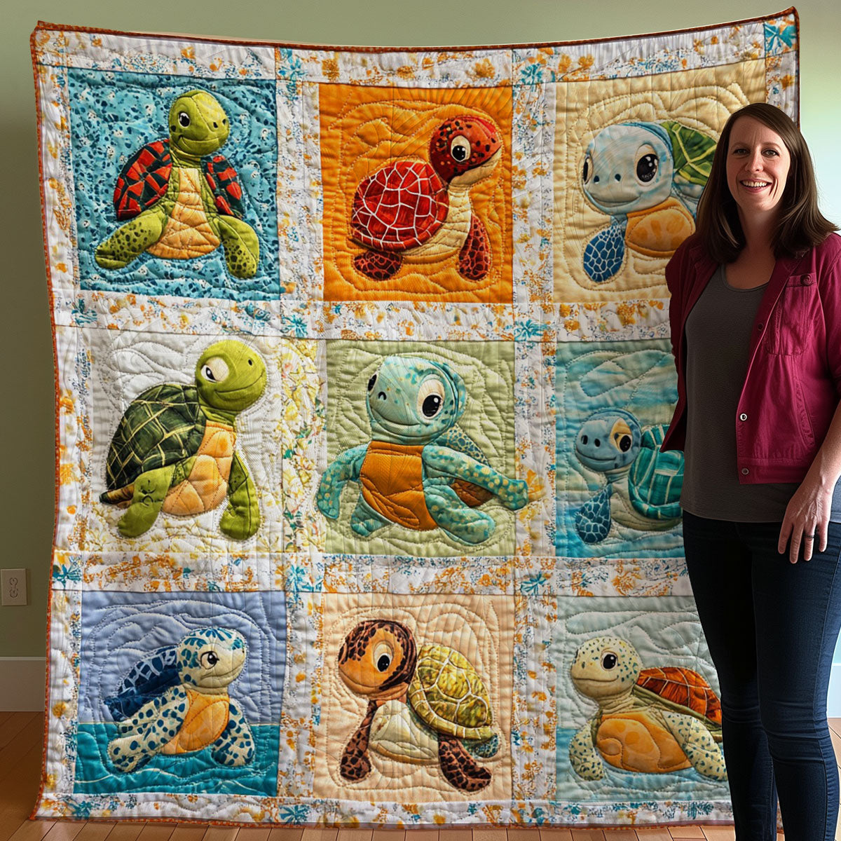Turtle Baby Quilt Blanket Christmas Throws Sea Turtle Gifts For Mom