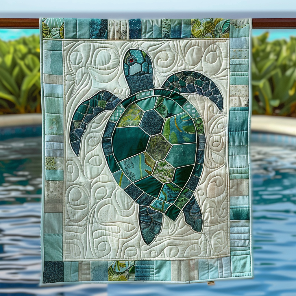 Turtle Bay Bliss Quilted Blanket Presents For Turtle Lovers