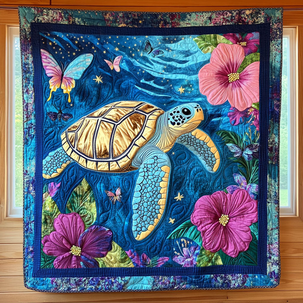 Turtle Bloom Quilt Soft Quilt Blanket Gift for Comfortable Nights