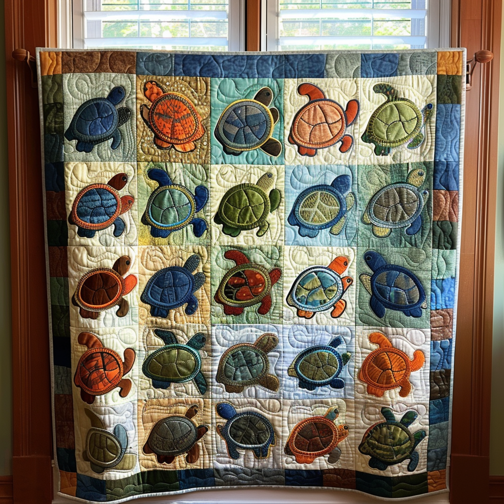 Turtle Cove Quilted Blanket Turtle Present Ideas