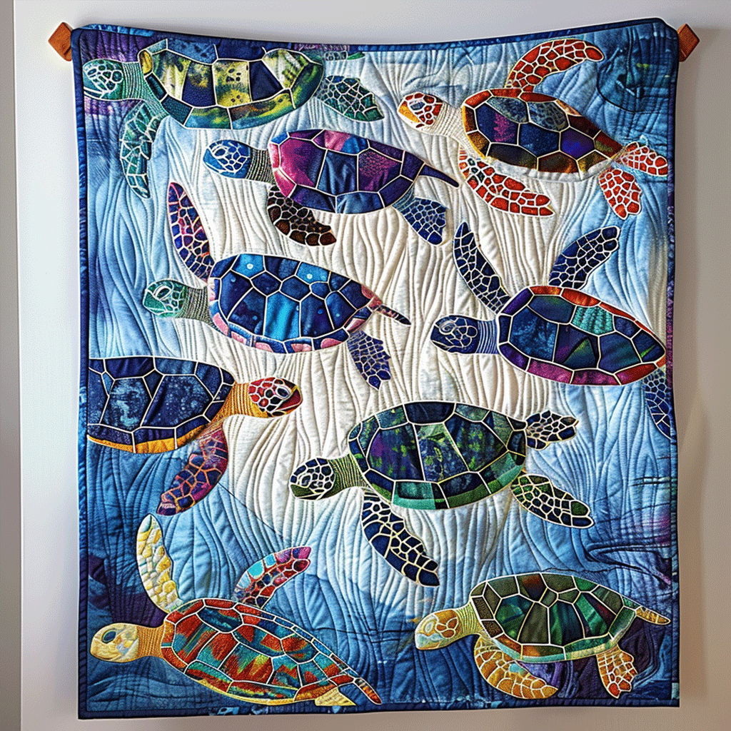 Turtle Cove Quilted Blanket Unique Gifts For Turtle Lovers