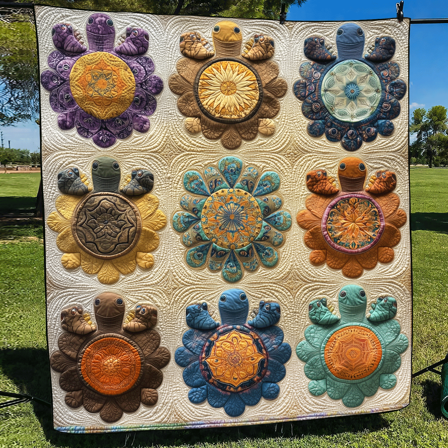 Turtle Cycle Quilted Blanket Turtle Present Ideas