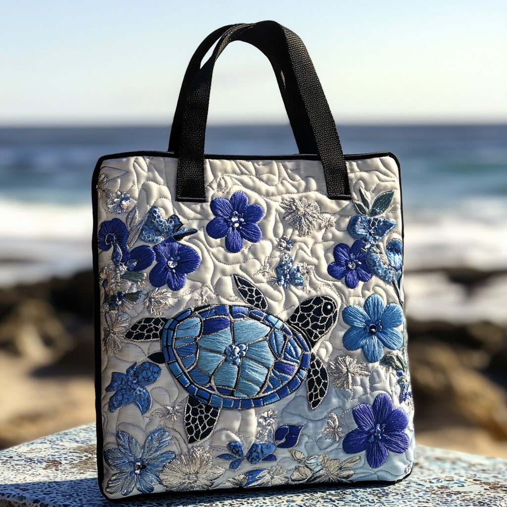 Turtle Dream Quilted Tote Bag Unique Sea Turtle Gifts