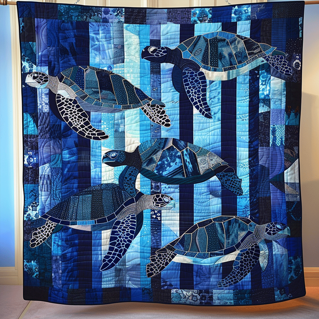 Turtle Dreamscape Quilted Blanket Presents For Turtle Lovers