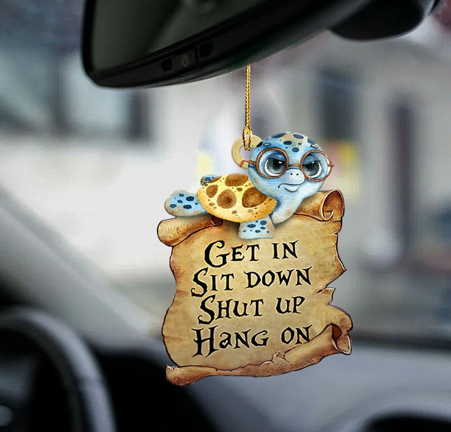 Turtle get in turtle lover two sided ornament summer cool hanging ornament for car