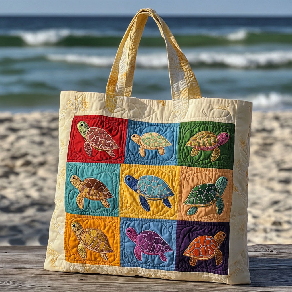 Turtle Lagoon Quilted Tote Bag Best Gifts For Ocean Lovers
