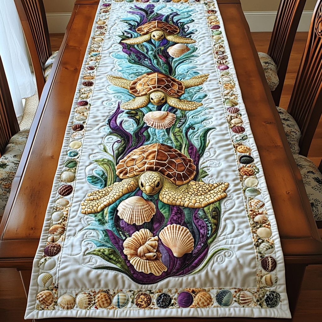 Turtle Life Quilted Table Runner Dining Room Table Decor Turtle Gifts For Mom