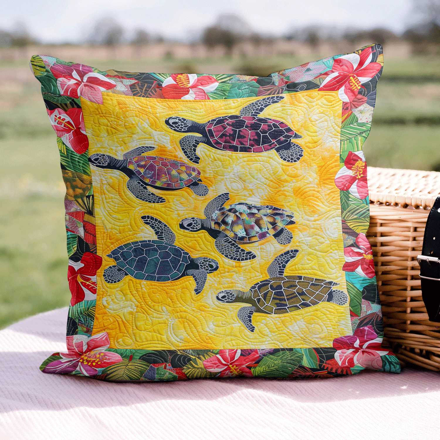 Turtle Paradise Pillow Case Christmas Tree Pillow Cover