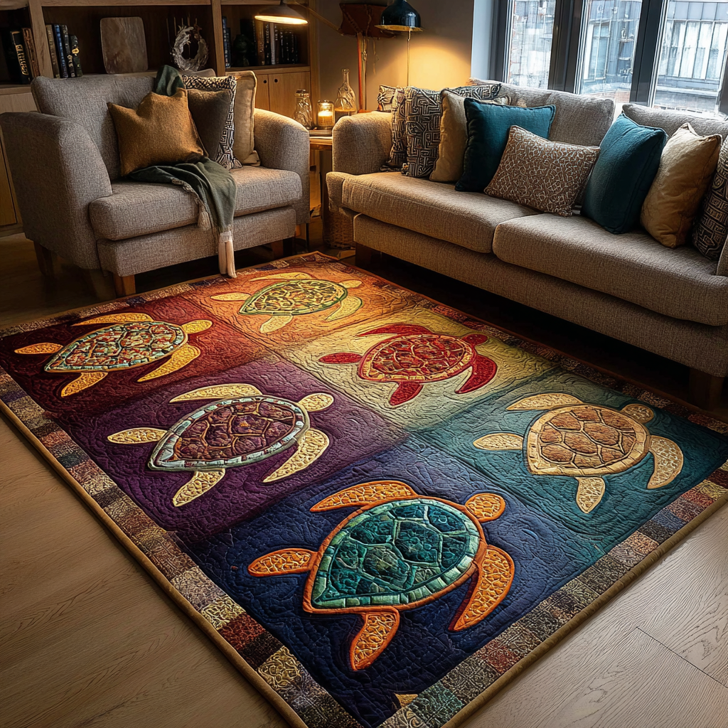 Turtle Path Area Rug  Modern Rugs Best Family Christmas Gifts