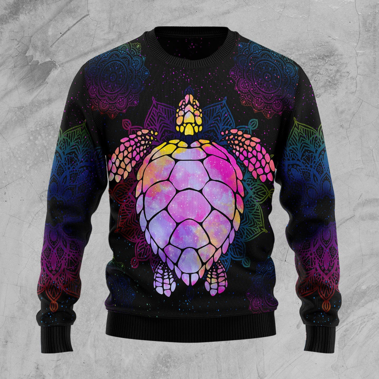Turtle Purple Mandala Ugly Christmas Sweater Xmas Clothing Christmas Gifts For Turtle Lovers