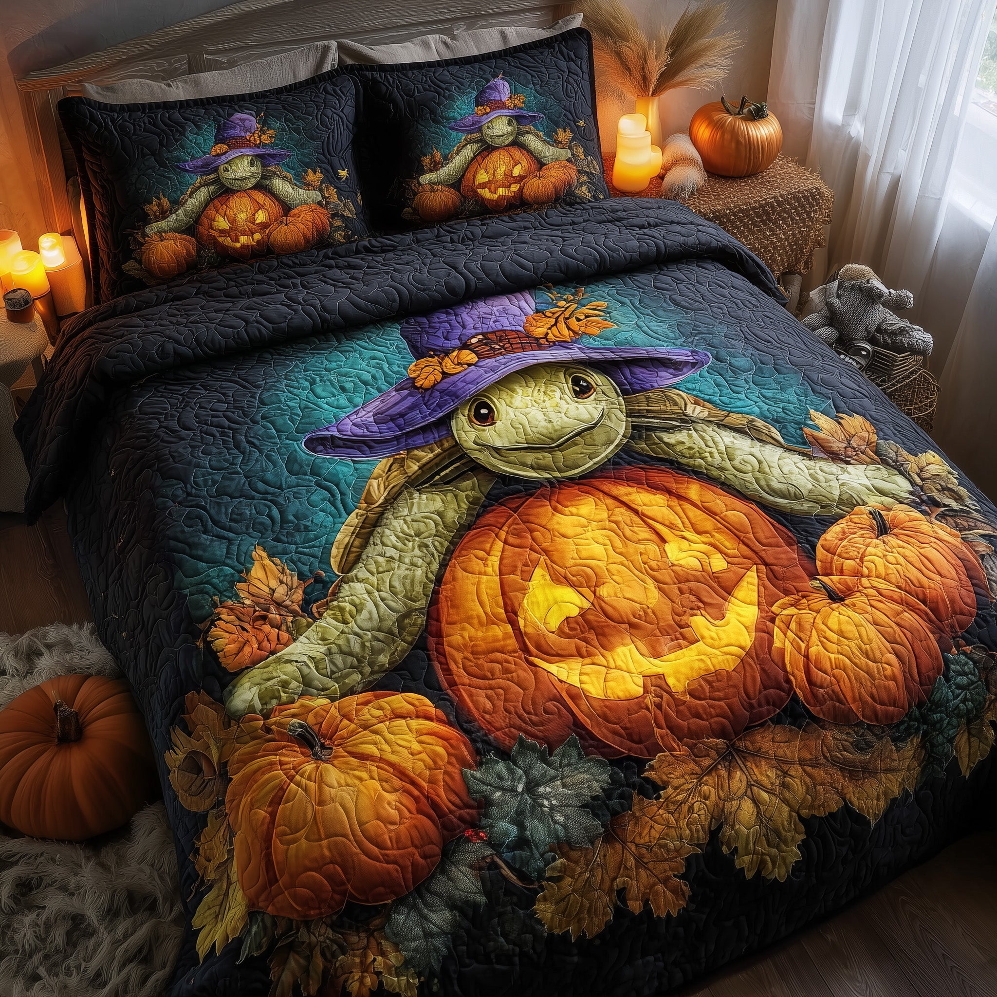 Turtle Quilted Bedding Set Breathable