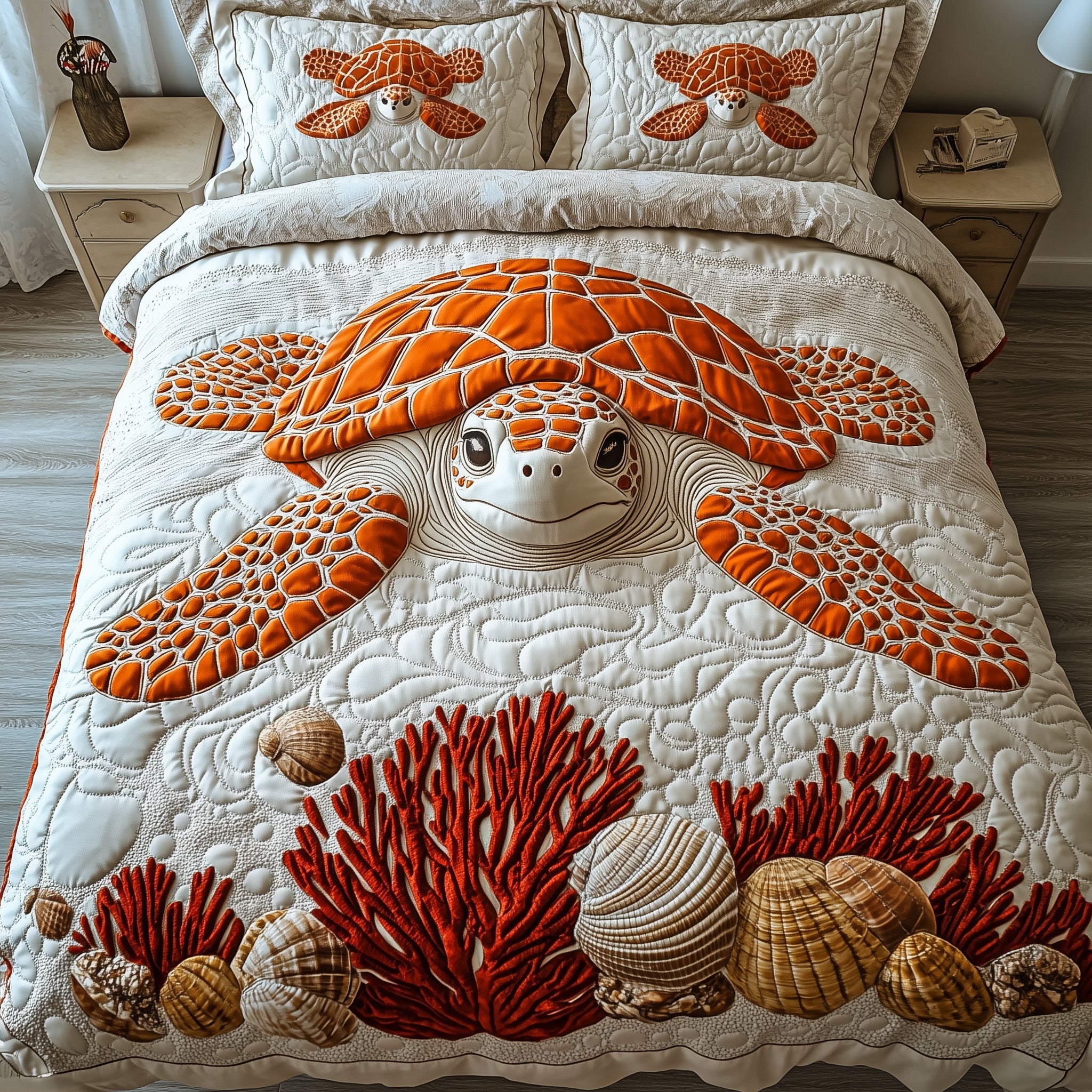 Turtle Quilted Bedding Set Holiday Gift