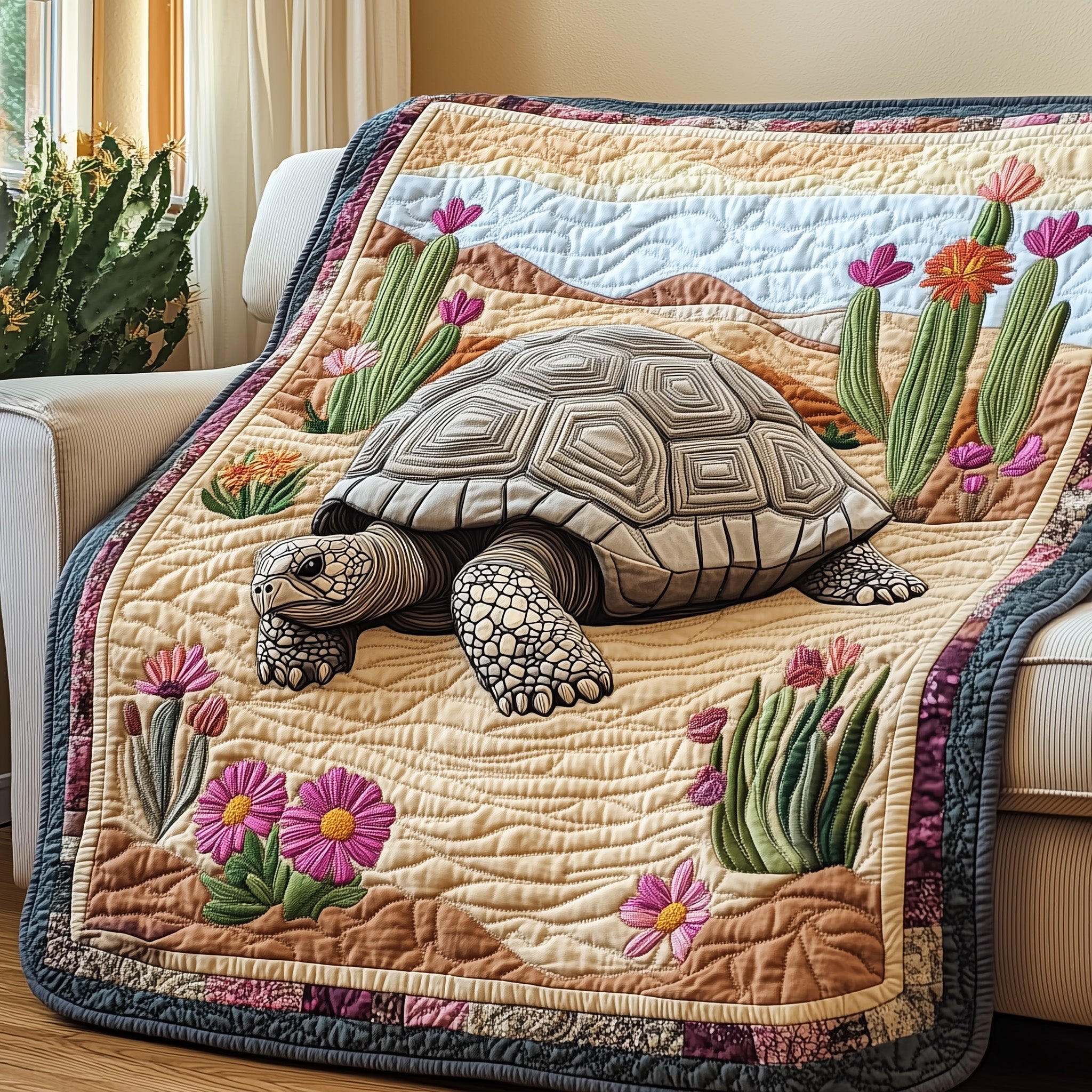Turtle  Quilted Blanket Best Couch Throw BlanketChristmas Presents For Sea Turtle Lovers