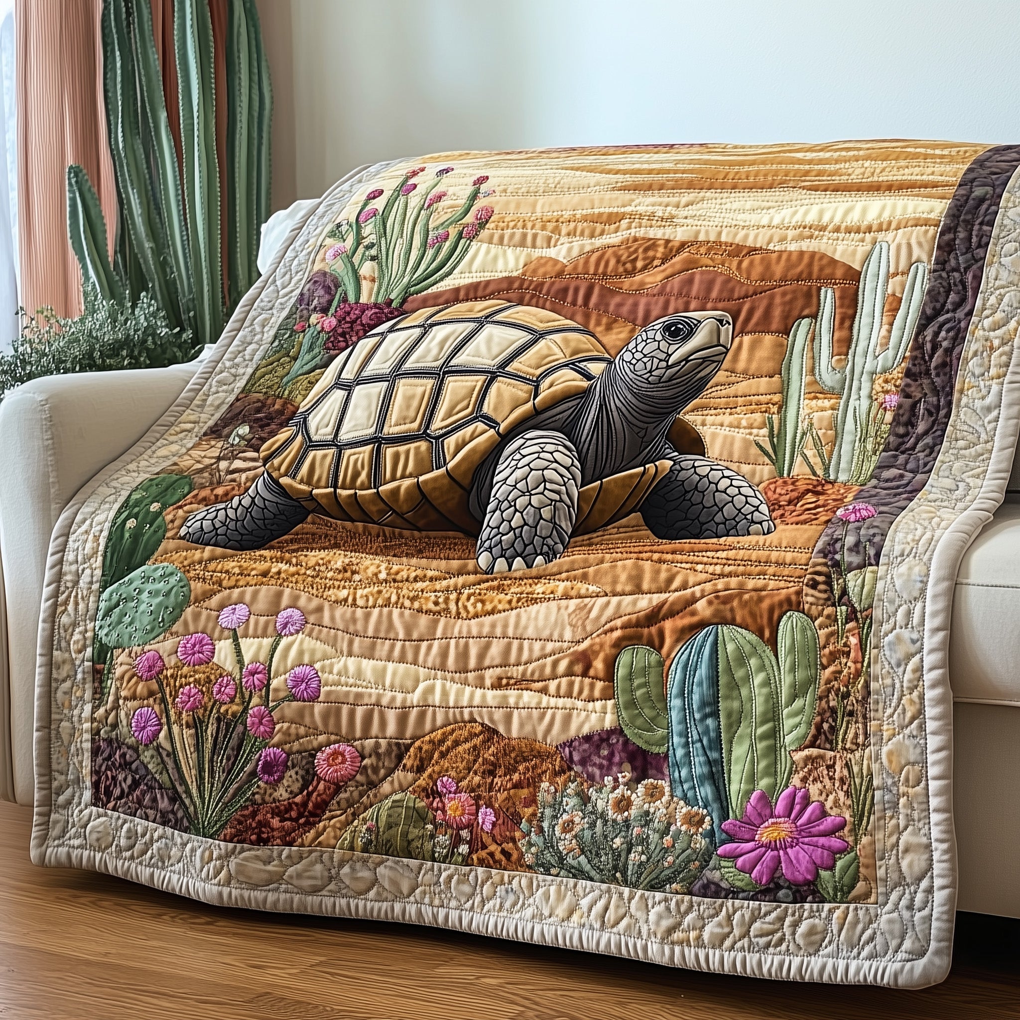 Turtle  Quilted Blanket Best Couch Throw BlanketSea Turtle Gifts For Mom