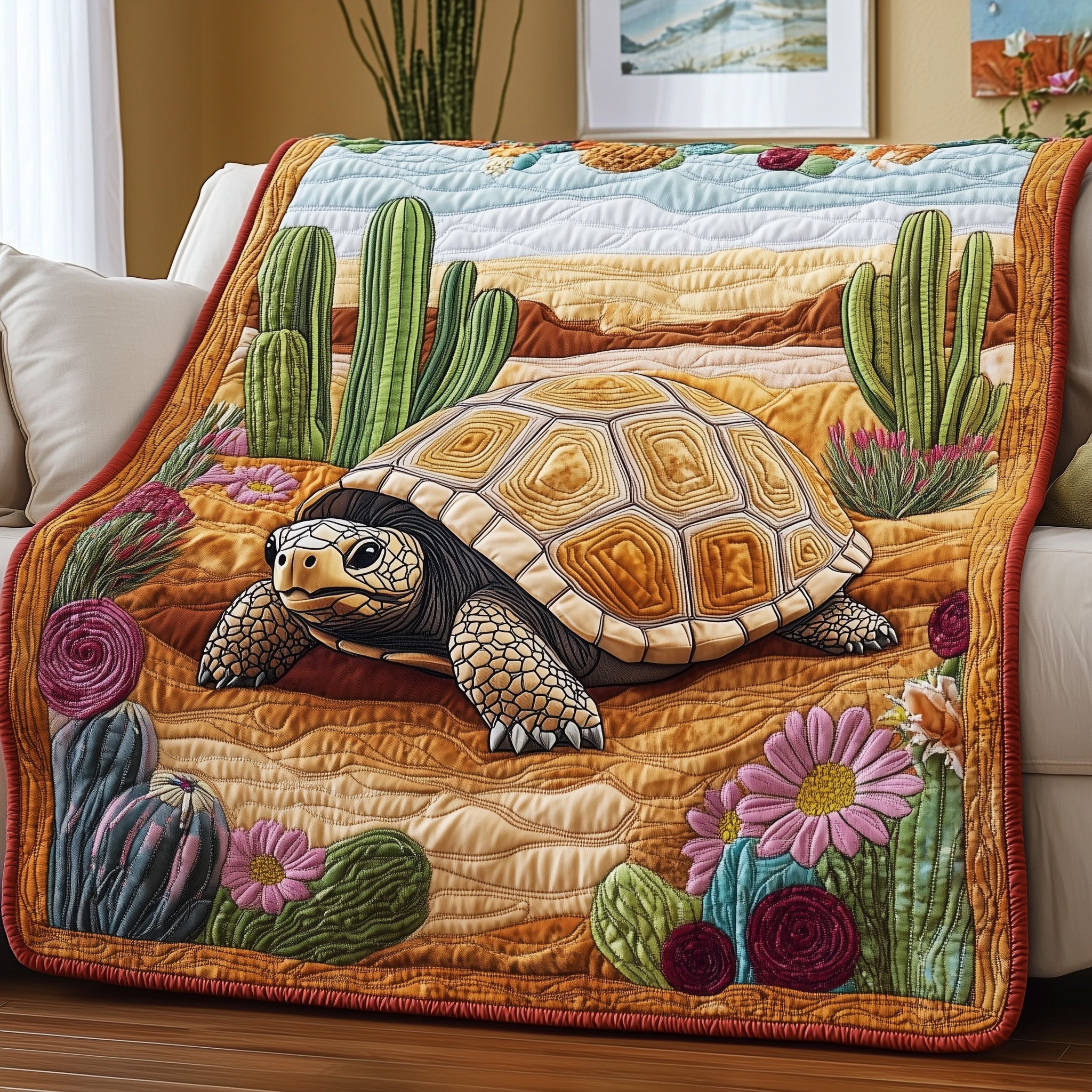 Turtle  Quilted Blanket Best Couch Throw BlanketTurtle Gifts For Christmas Holiday