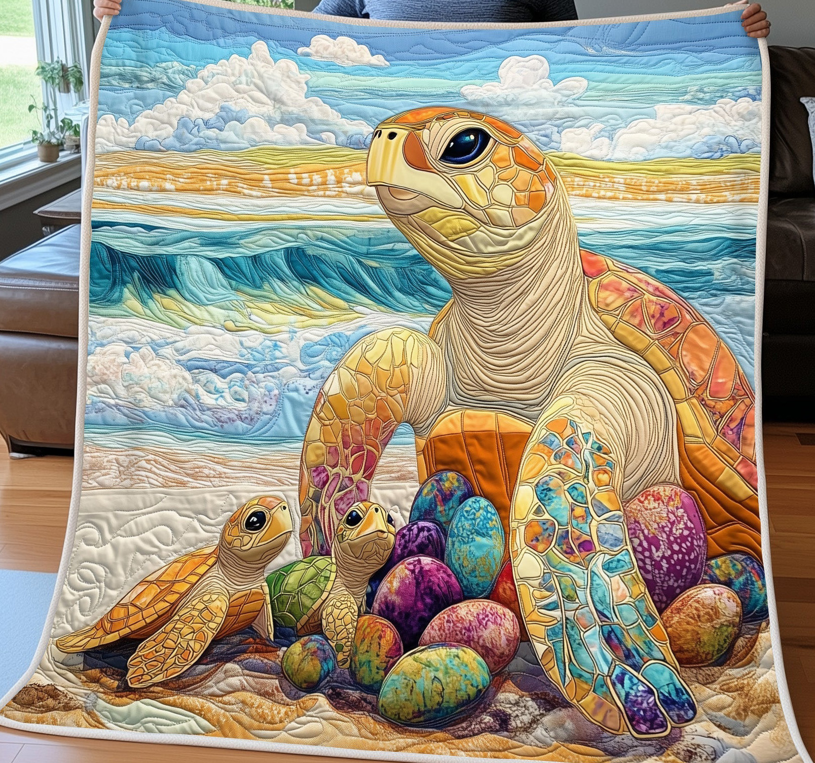 Turtle Quilted Blanket Decor Holiday Bedroom Decorations Best Gift For Grandma