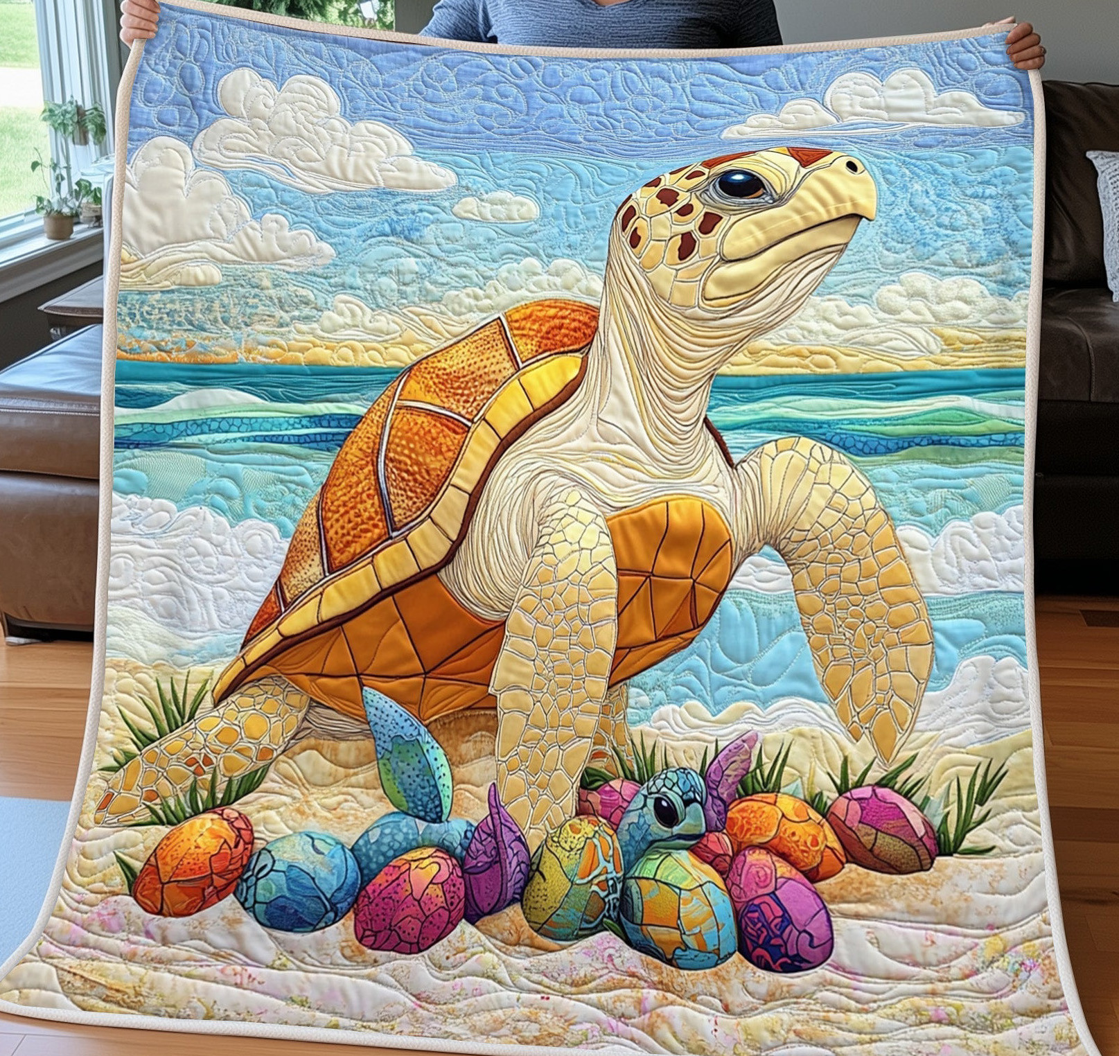 Turtle Quilted Blanket Decor Holiday Bedroom Decorations Best Gift For Son