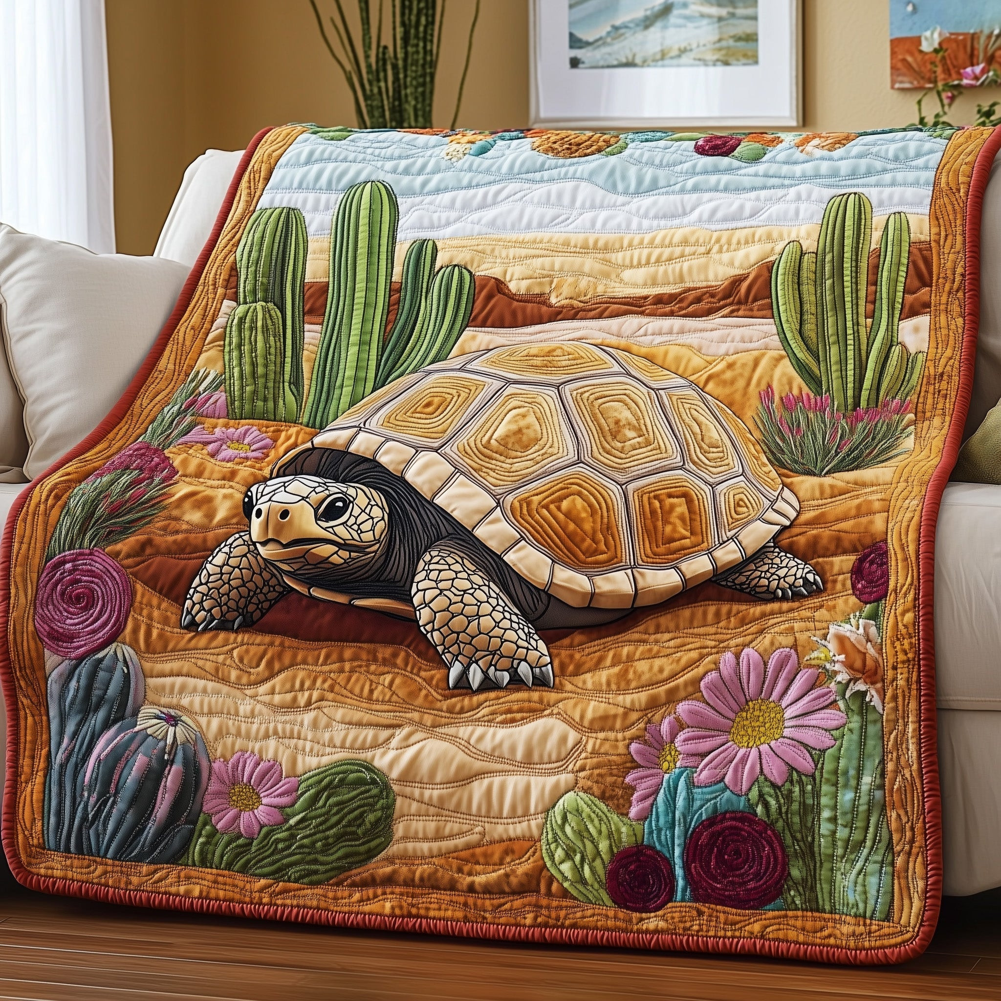Turtle Quilted Blanket Holiday Bedroom Decorations Gift For Mother's Day