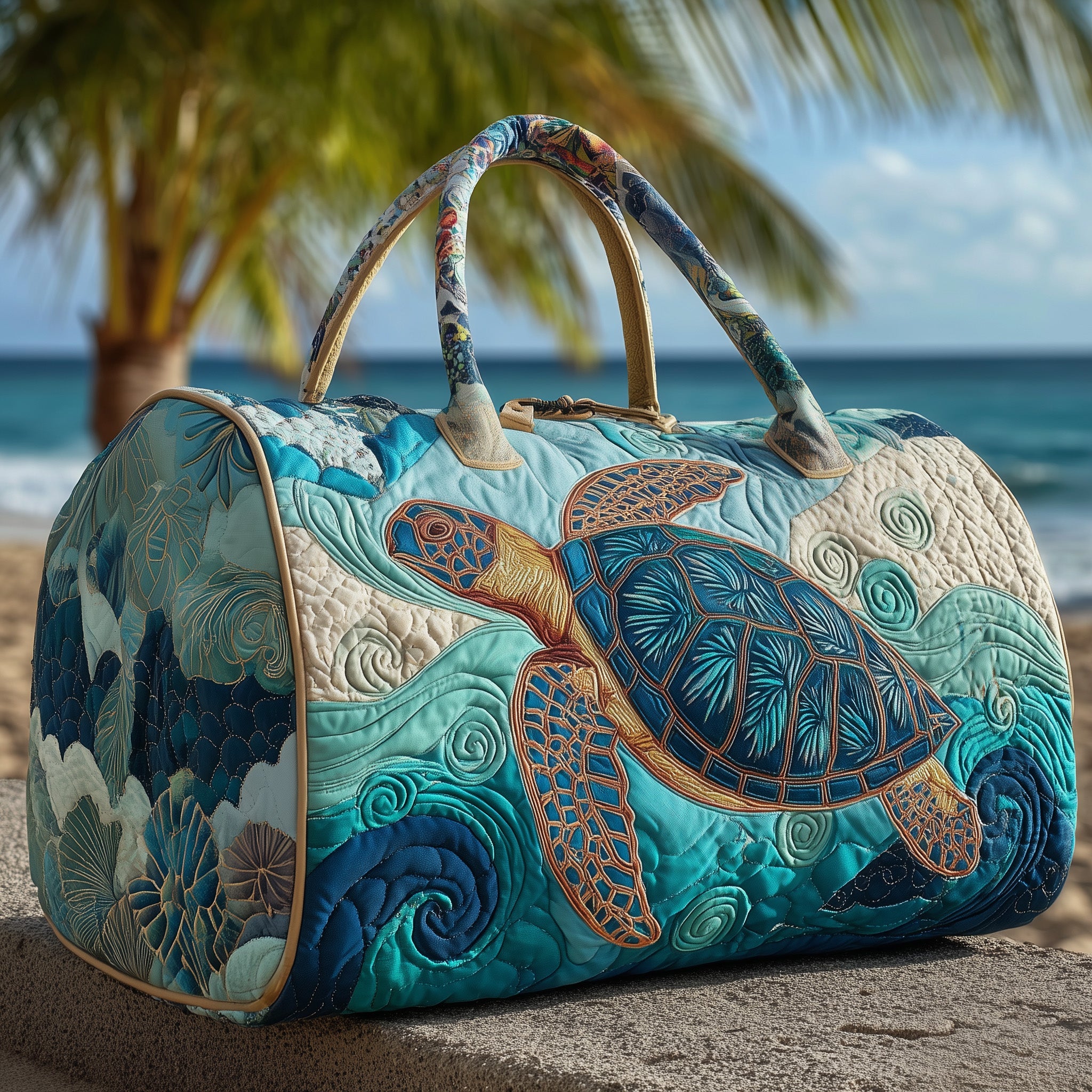 Turtle Quilted Duffle Bag Compact And Spacious