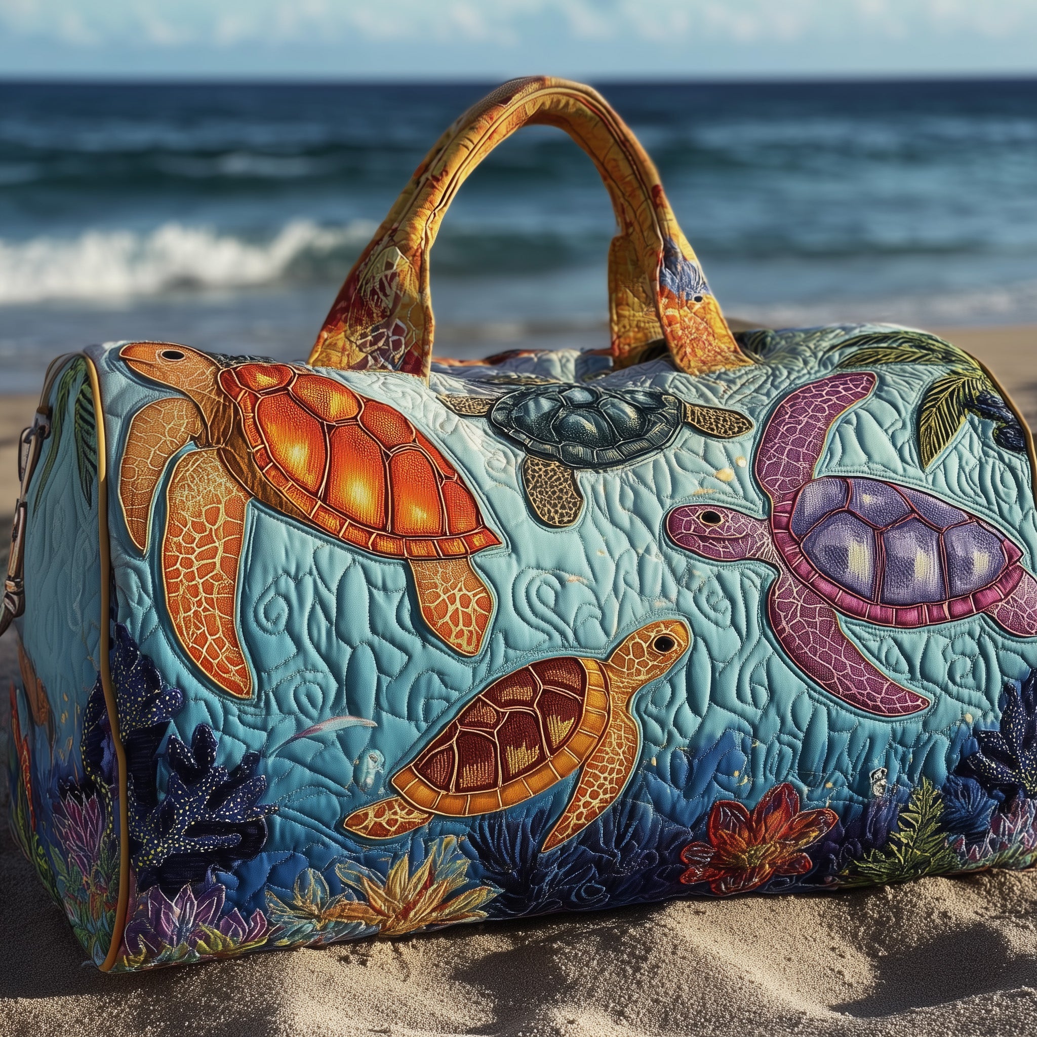 Turtle Quilted Duffle Bag Durable And Lightweight