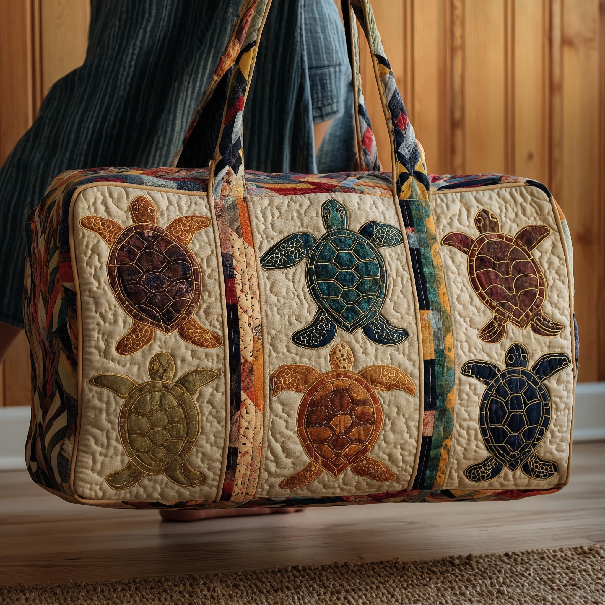 Turtle Quilted Duffle Bag For Everyday Use