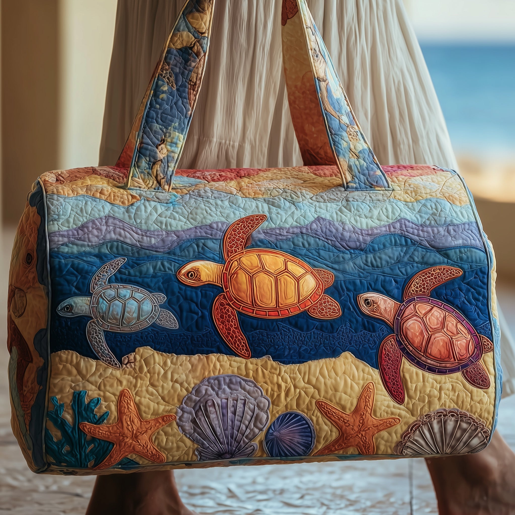 Turtle Quilted Duffle Bag Gift For Dad